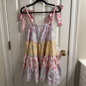 LoveShackFancy x Target Amalie Tiered Floral Mini Sun Dress M Medium 100% Cotton
